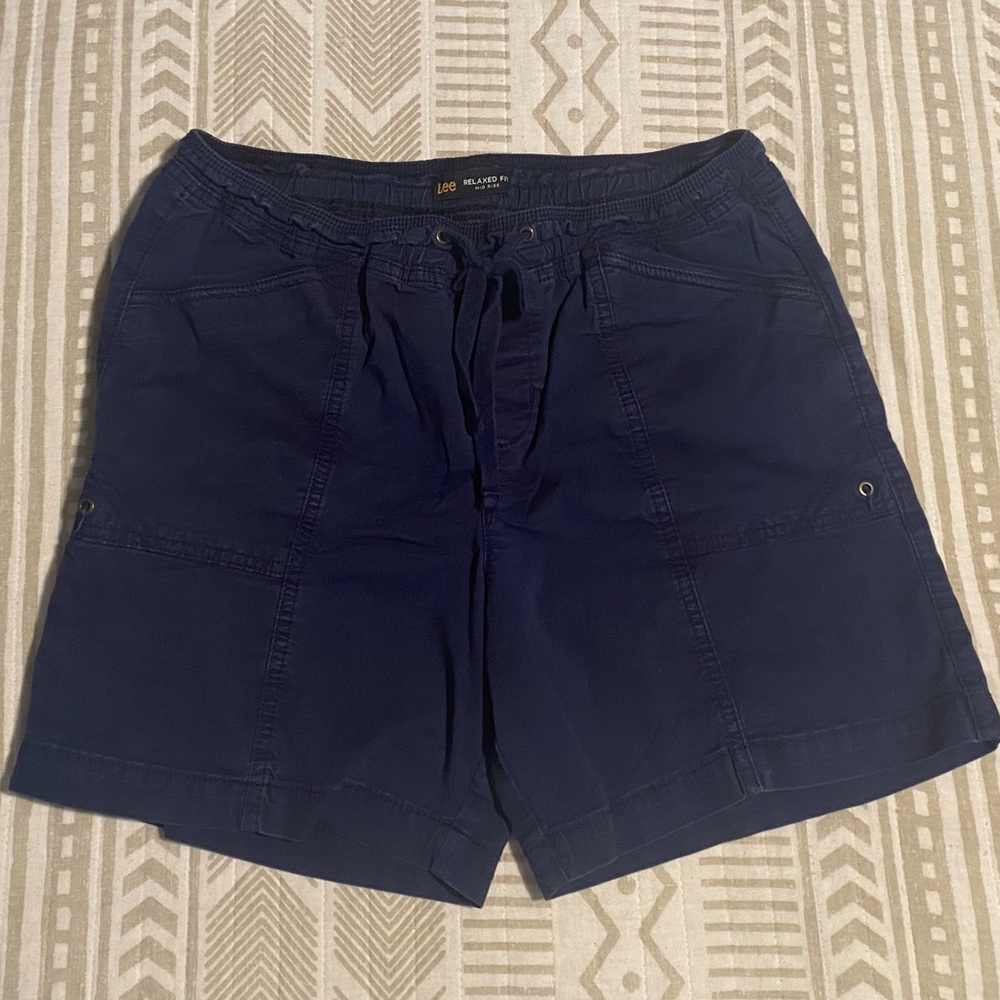 LEE Relaxed Fit Mid Rise Draw String Pocket Chino Shorts Sz 10